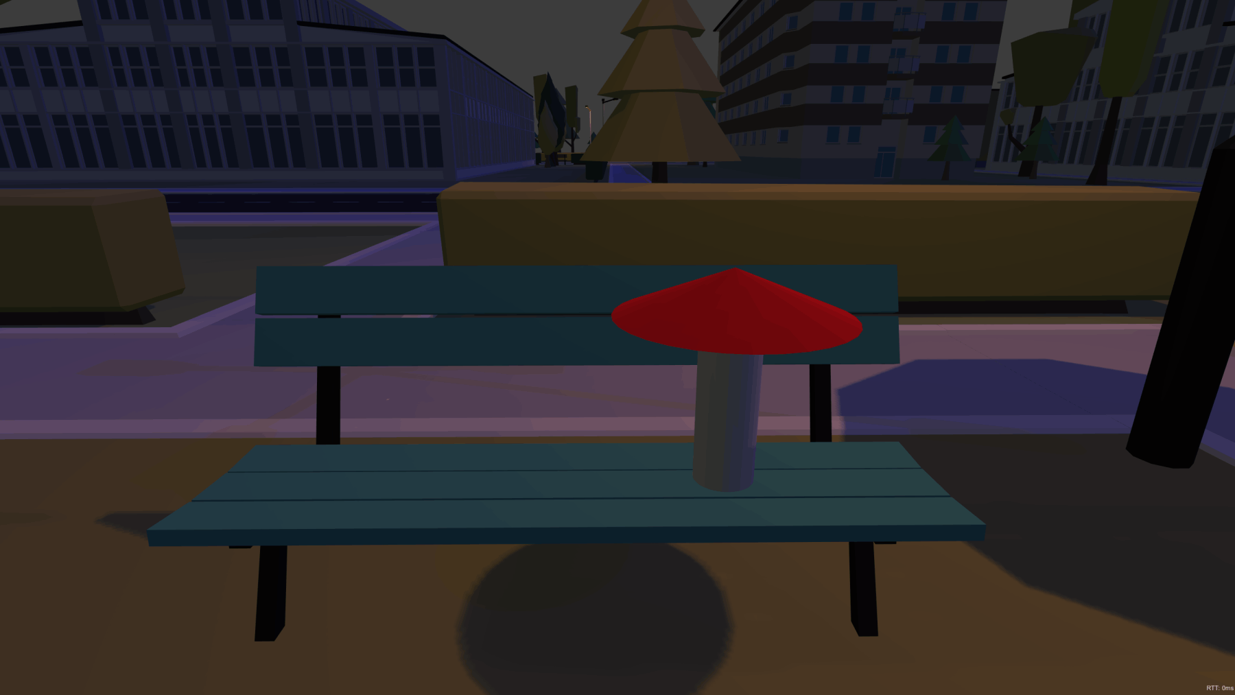 Fly agaric on a bench